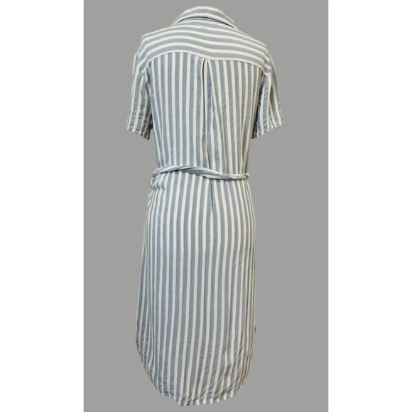 Dynamite Blue & White‎ Striped Shirt Dress with Belt Short Sleeve Small - Picture 8 of 10